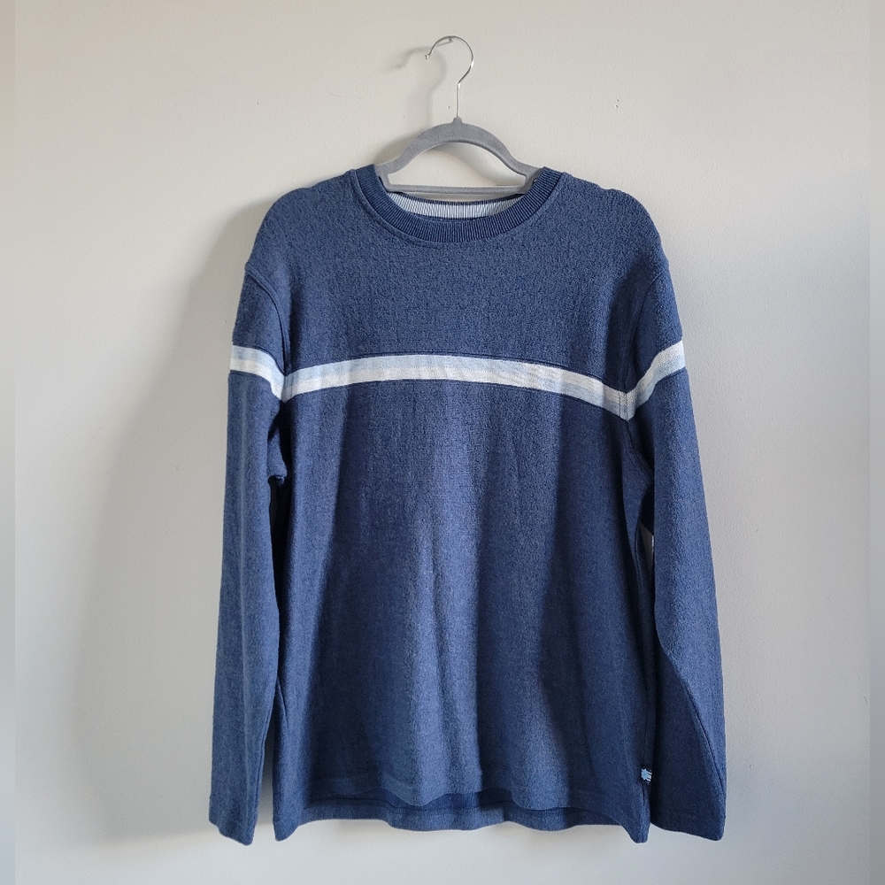 Vintage Y2K Xg Xtreme Gear Fleece Blue Striped Long Sleeve Shirt Size XL